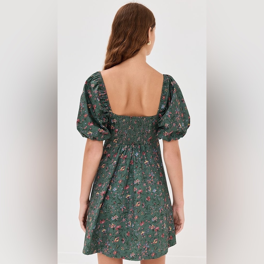 Hill House Mini Dress in Forest Green Floral - Picture 3 of 6